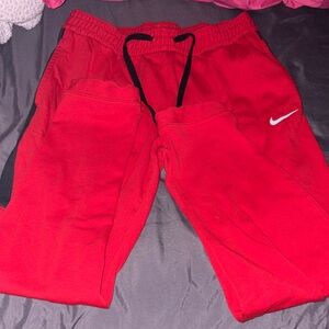 Nike Bright Red Joggers with Black Accents